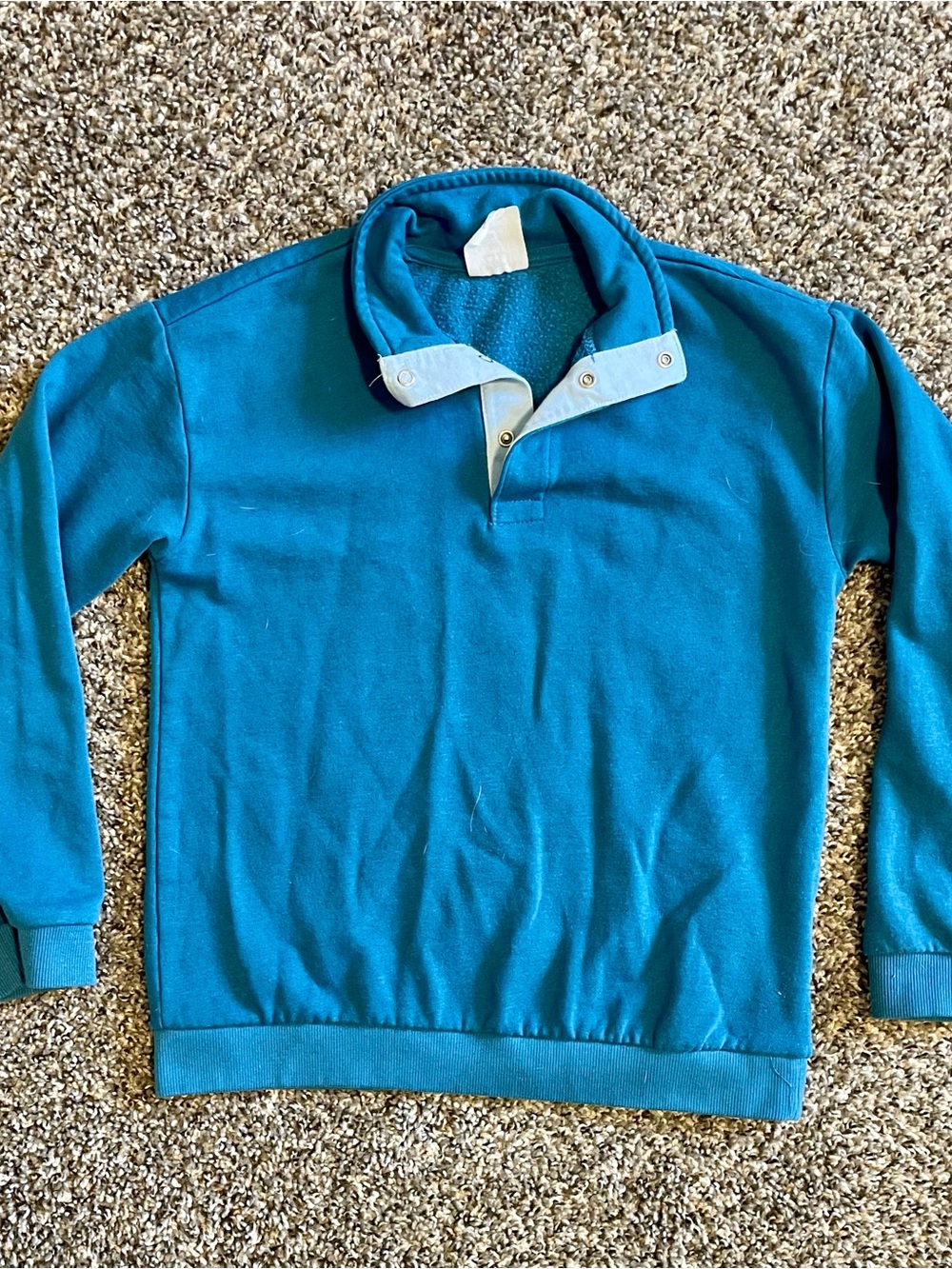 Kids Blue Snap-Collar Pullover Top Size 8/10